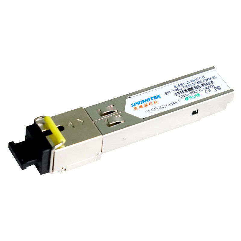 সামঞ্জস্যপূর্ণ Cisco 1.25G BIDI SFP ট্রান্সসিভার মডিউল T1550/R1490nm 80km DDM SC মডিউল সহ