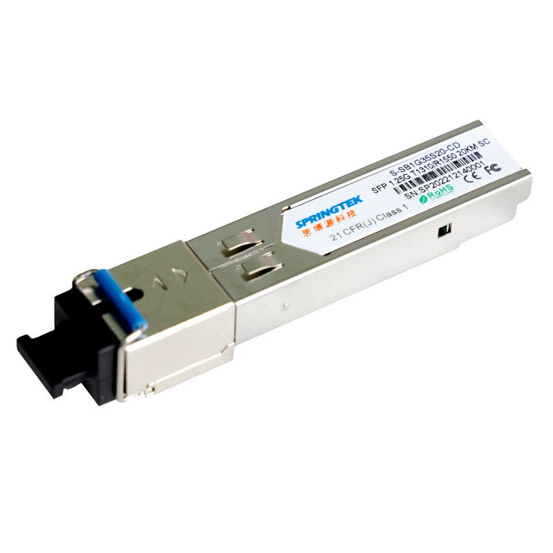 OEM SC BIDI 1.25G সামঞ্জস্যপূর্ণ ট্রান্সসিভার T1310/R1550nm 20km SFP অপটিক্যাল ট্রান্সসিভার মডিউল
