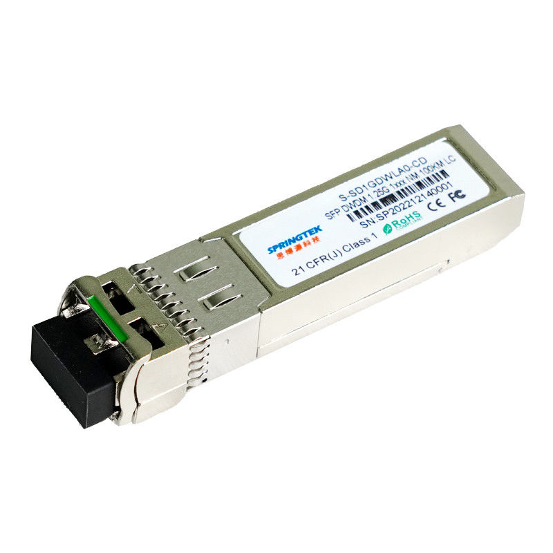 1.25Gbps সামঞ্জস্যপূর্ণ ব্রোকেড/সিসকো/জুনিপার DWDM C17~C61 100km SFP অপটিক্যাল ট্রান্সসিভার মডিউল