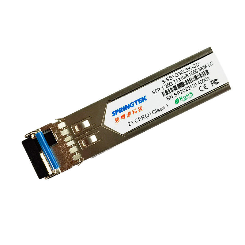 DDM অপটিক্যাল ট্রান্সসিভার মডিউল সহ 1.25G SFP 3km BIDI সামঞ্জস্যপূর্ণ মডিউল TX1310nm/RX1550nm LC