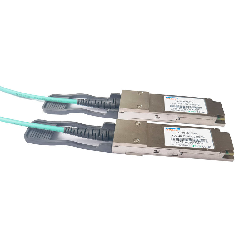 40G QSFP+ To QSFP+ AOC সক্রিয় অপটিক্যাল কেবল 7M সামঞ্জস্যপূর্ণ Arista Alcatel Avaya Nokia