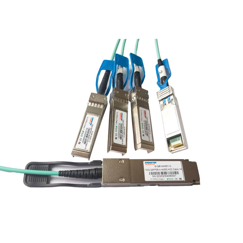 1m (3ft) S-Q81AA001-C 1M সামঞ্জস্যপূর্ণ 100G QSFP28 থেকে 4x25G SFP28 ব্রেকআউট সক্রিয় অপটিক্যাল কেবল