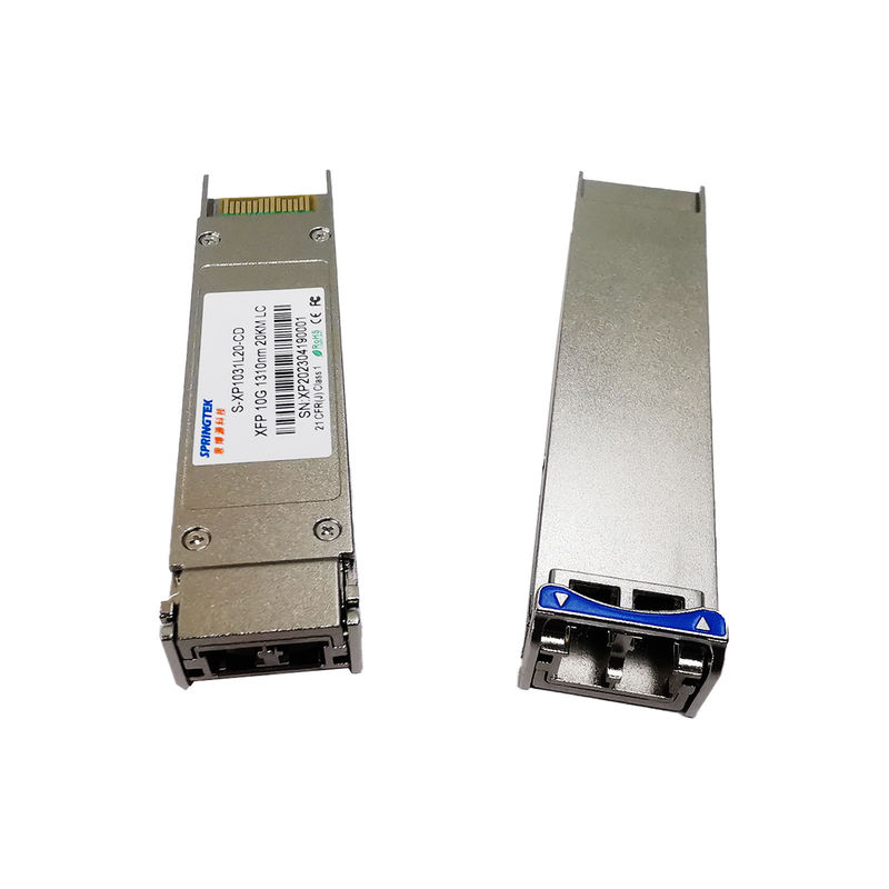 ডুয়াল ফাইবার সিঙ্গেল মোড 1310nm 20km LC 10G XFP ট্রান্সসিভার LR ব্রোকেডের সাথে সামঞ্জস্যপূর্ণ